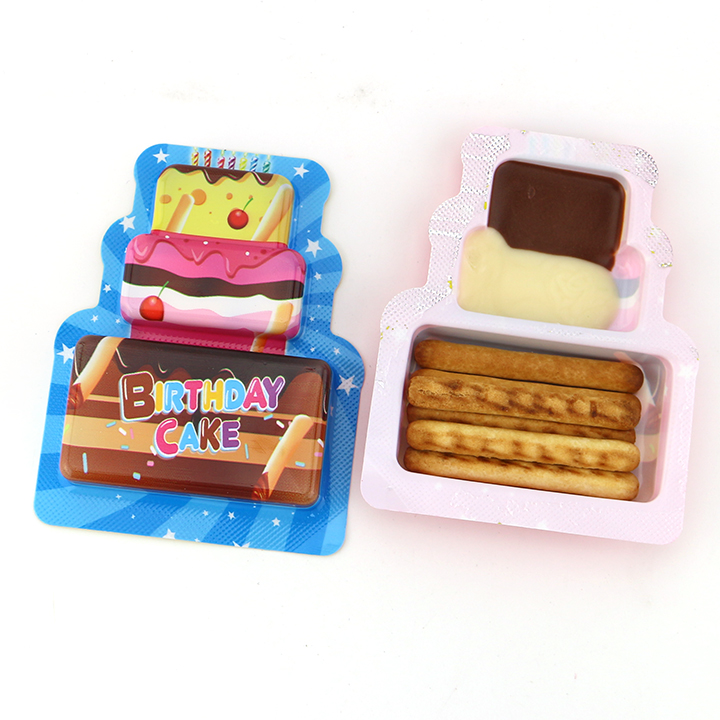 Happy Birthday Cake shaped cup chocolate jam with finger biscuit sticksCH-BC107