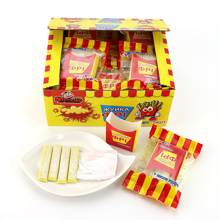 2023 French fries shaped chewing bubble gum with sour powderCH-E312