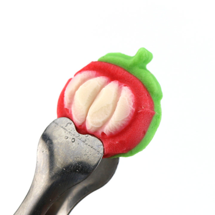 Fruits Party durian, pomegranate, mangosteen fruits shaped soft gummy candy in PVC boxCH-J473