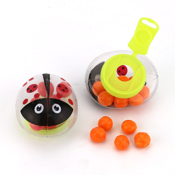 Cartoon ladybug insect toy box with fruit pearl hard candyCH-N653