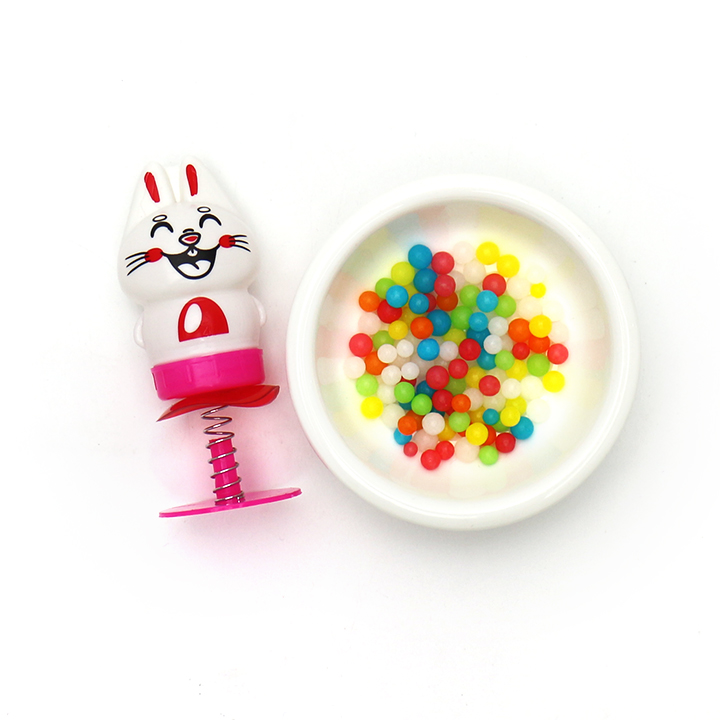 Bouncing animals candy toy spring jumping suckers rabbit toy candyCH-T1183