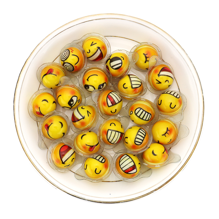Supply Mini smile face expression soft gummy candy with jam