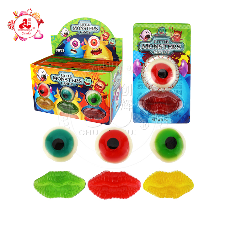 Supply Little monster candy colorful eyeball and lip shaped chewy 