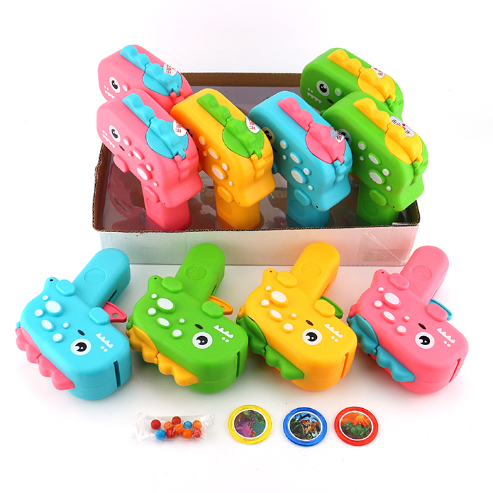Cartoon Dinosaur shape flying saucer gun candy toy CH-TB201