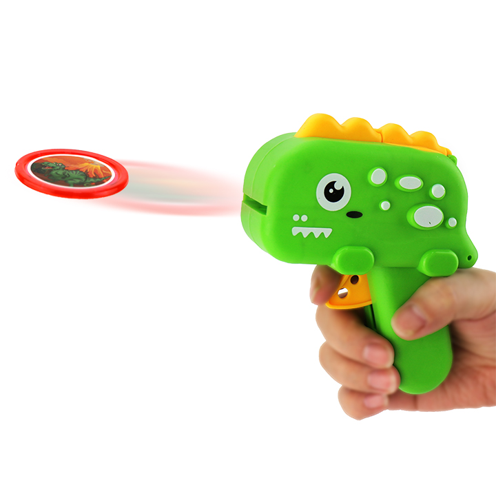 Cartoon Dinosaur shape flying saucer gun candy toy CH-TB201