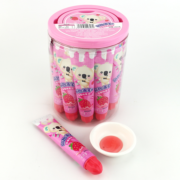 Strawberry & Blueberry Flavor Toothpaste shape squeeze jam pen candy fruity Juice candy syrup CH-W013