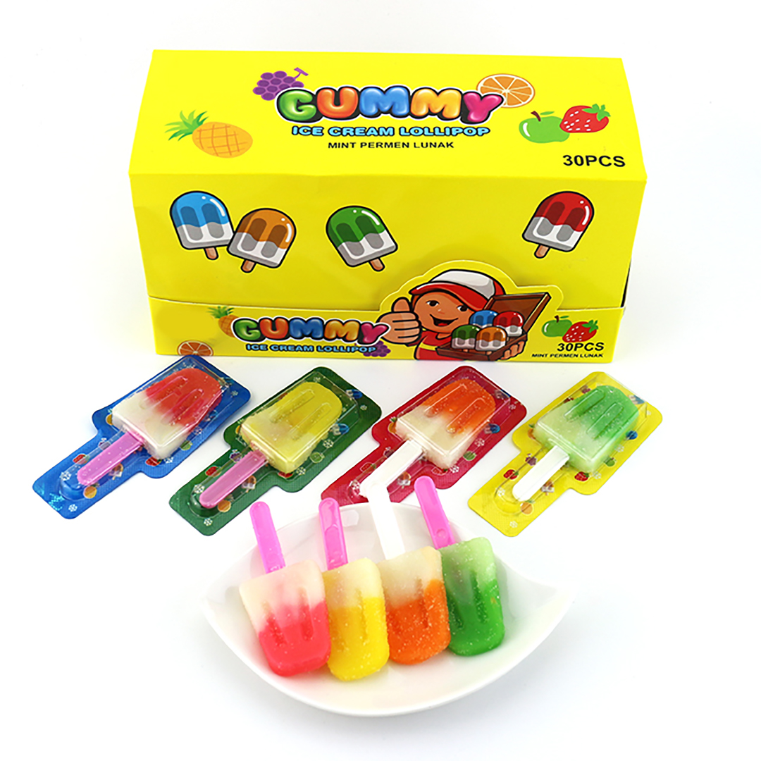 【随心堂】lollipopページ　J40 Supply Cartoon two-tone Gummy Ice Cream shaped lollipop