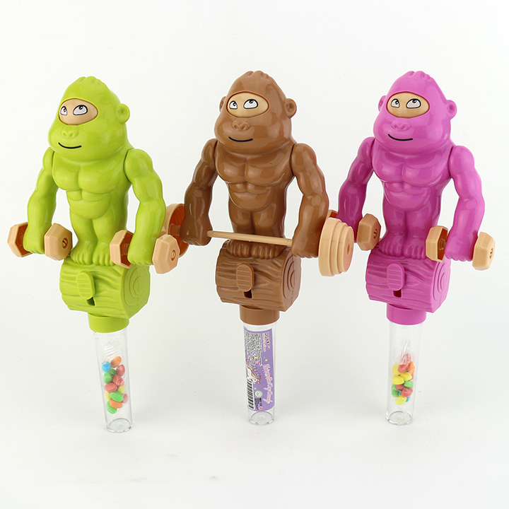 Funny Face Changing Gorilla weightlifting dumbbell toy candy CH-TB209