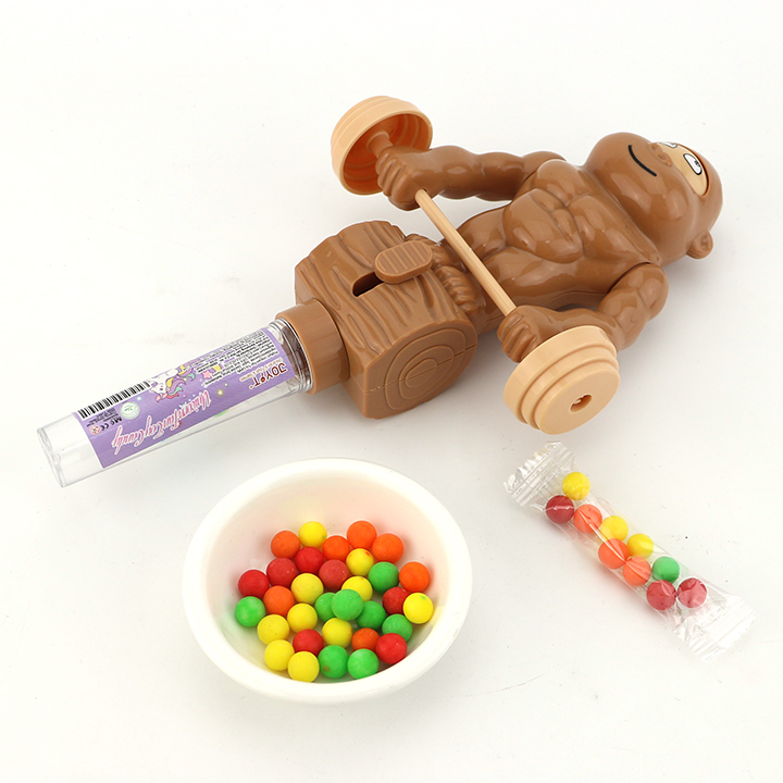 Funny Face Changing Gorilla weightlifting dumbbell toy candy CH-TB209