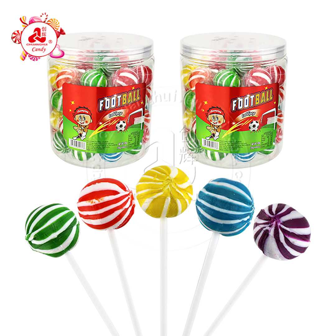 Supply Rainbow colors round balls shaped hard lollipop CH-H066