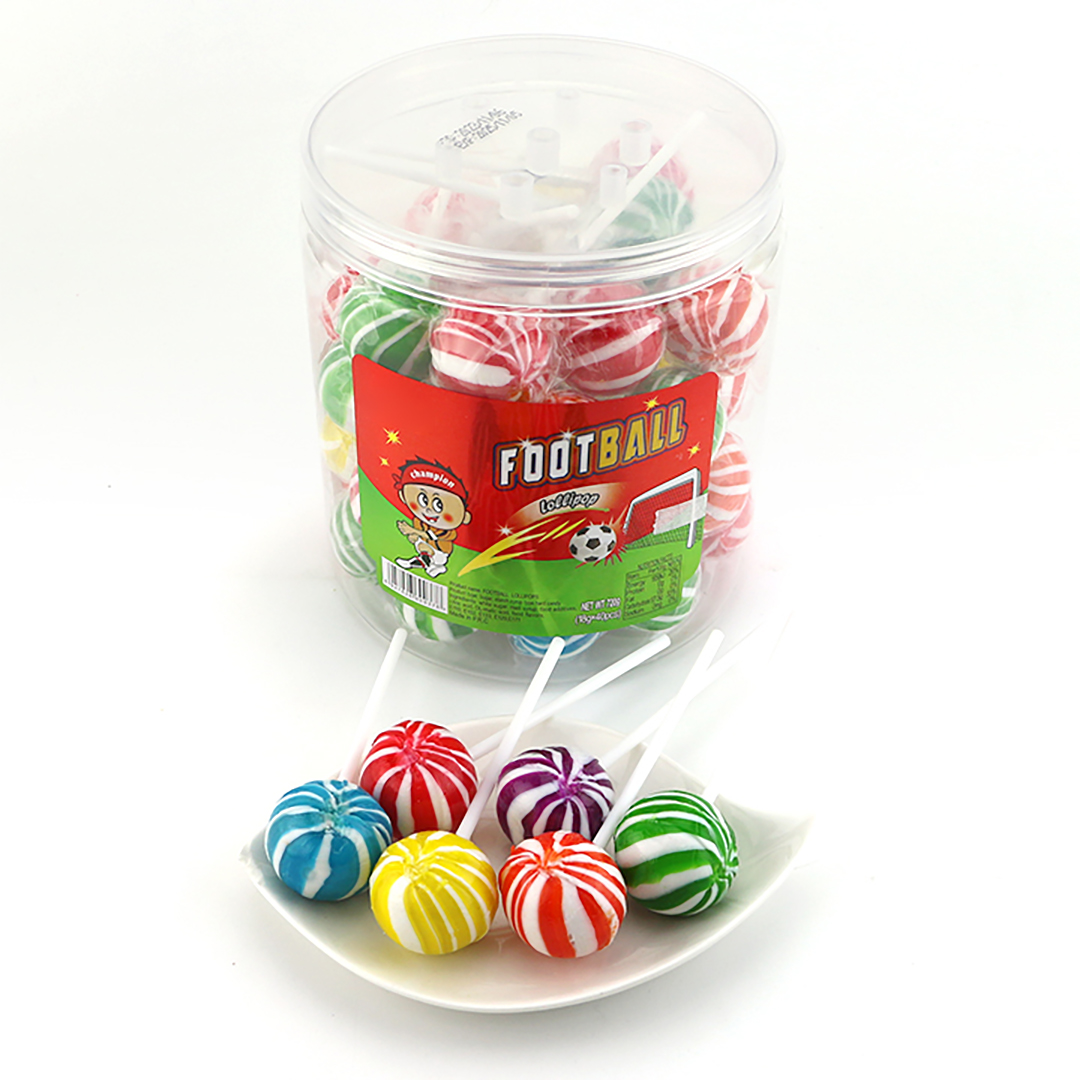 Rainbow colors round balls shaped hard lollipop CH-H066