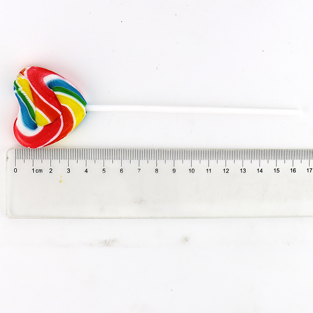 Halal rainbow colored vortex roll love heart lollipop in jar CH-H069