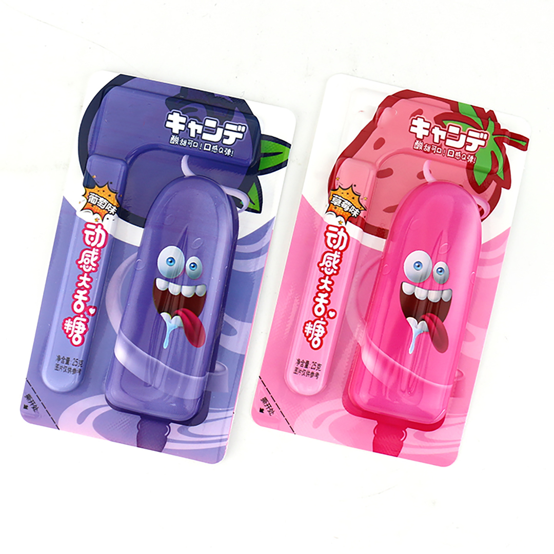 Strawberries, grapes flavors prank big tongue shape jelly candy pudding pop CH-K271