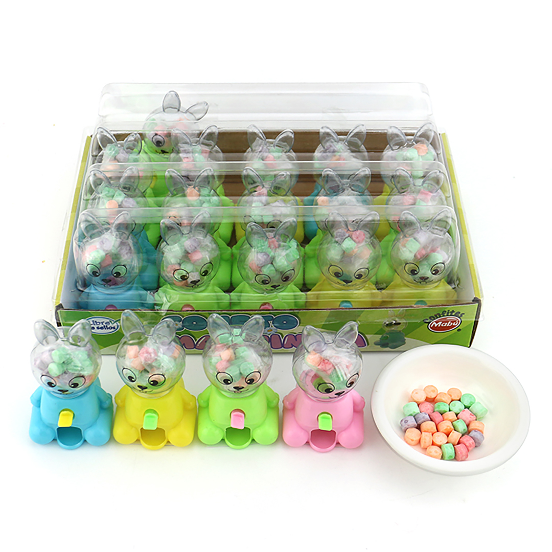 Cartoon rabbit shaped twisting egg machine candy dispenser toy candy CH-T1217