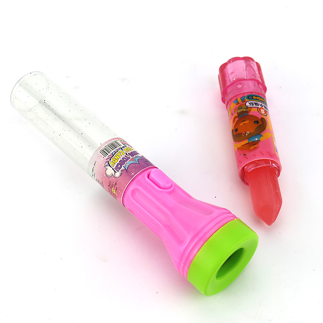 LED projection flashlight Lighting Torch toy candy with Lipstick candy CH-T1222