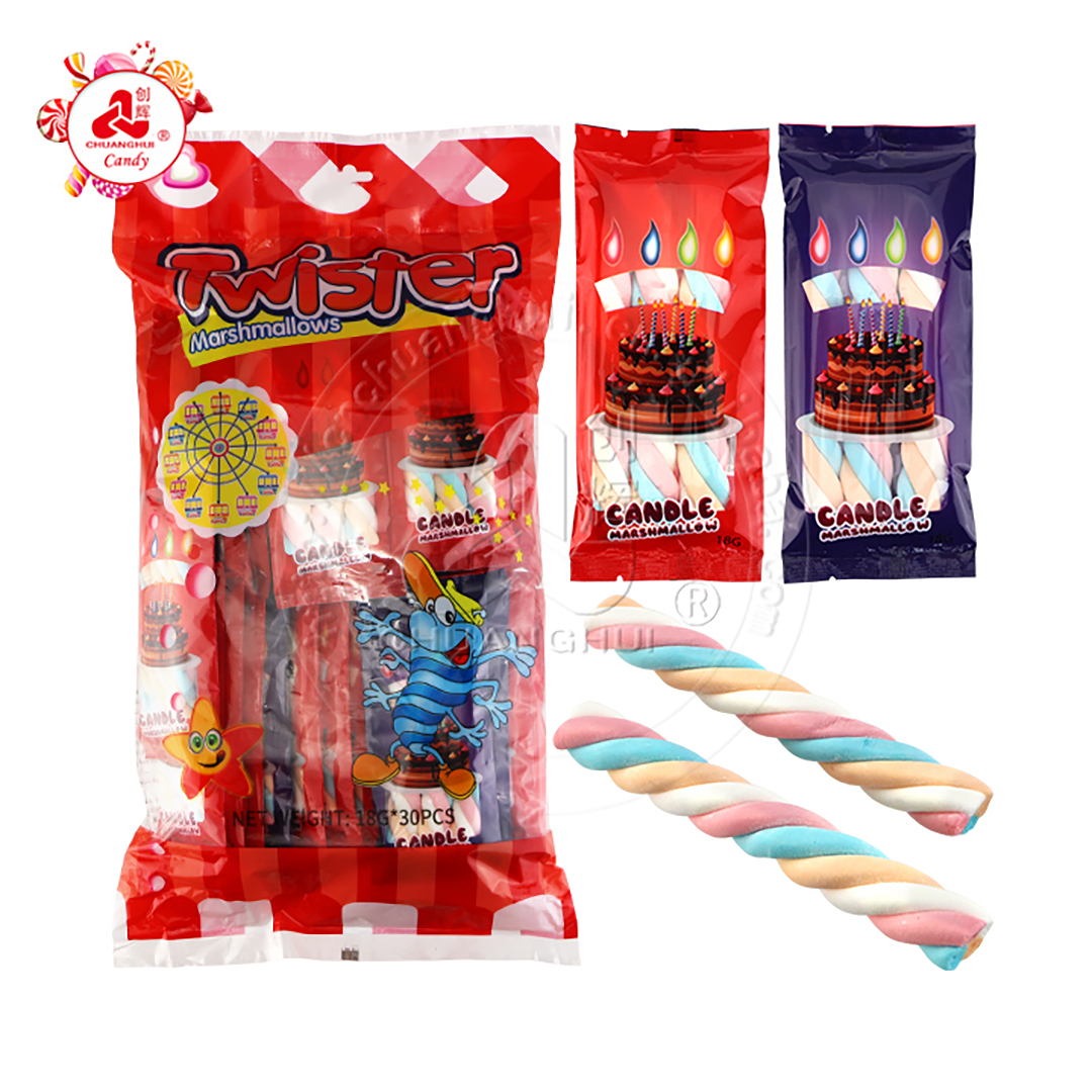18g Candle twist marshmallow sticks candy CH-M151