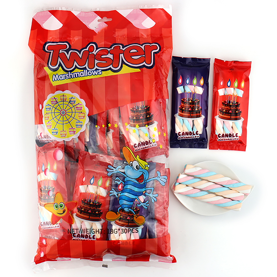 18g Candle twist marshmallow sticks candy CH-M151