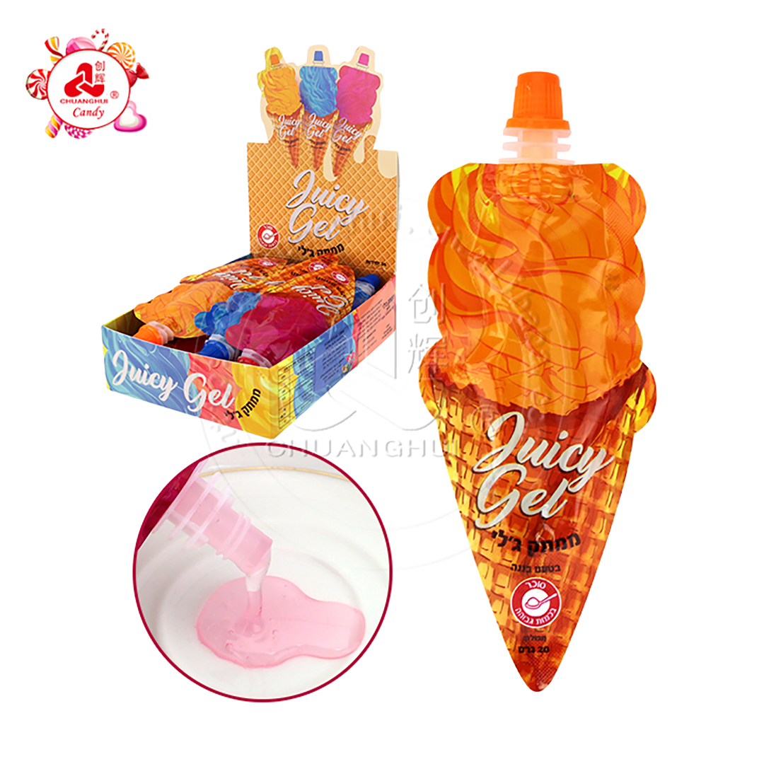 Supply Ice cream shape super sour squeeze juice gel jam liquid candy CH ...