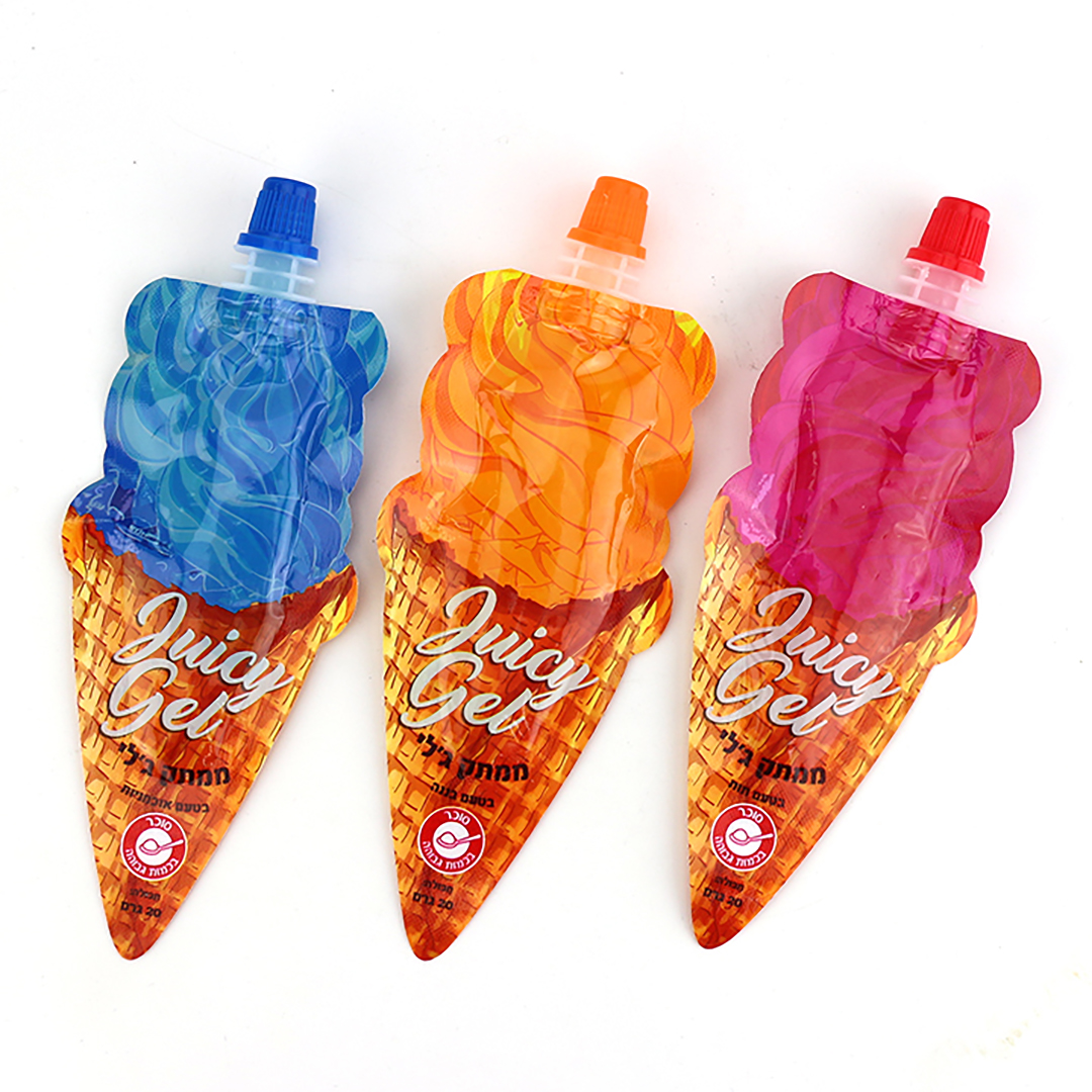 Ice cream shape super sour squeeze juice gel jam liquid candy CH-K277