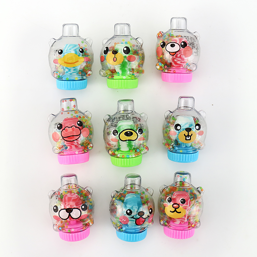 Stacking animal bear expression candy with lollipops and mini ball candy CH-N671