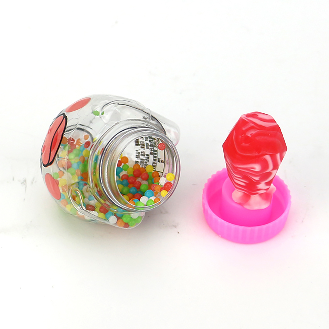 Stacking animal bear expression candy with lollipops and mini ball candy CH-N671