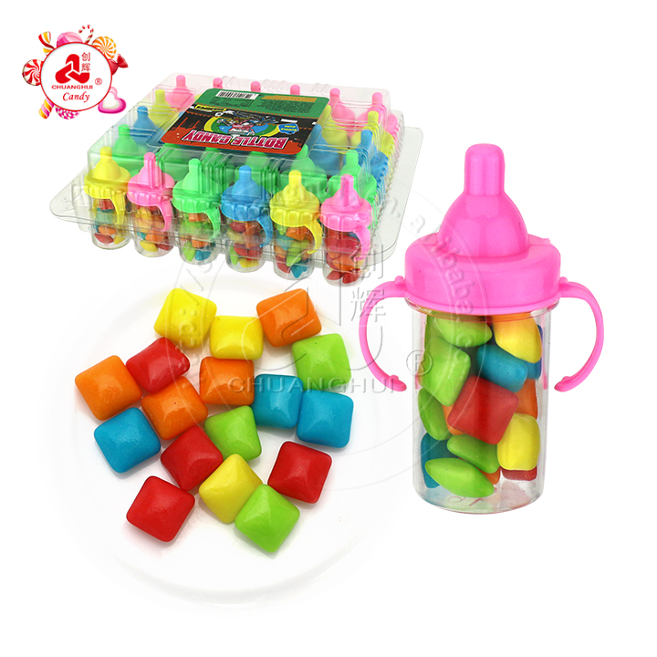 Mini chewy bubble gum in mini baby bottle nipple jarCH-N678