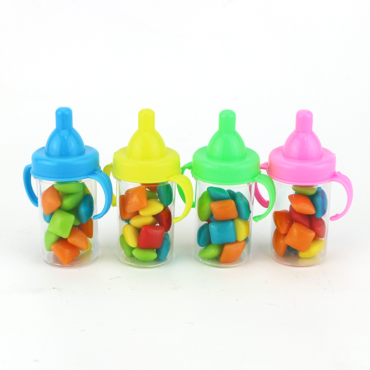 Mini chewy bubble gum in mini baby bottle nipple jarCH-N678