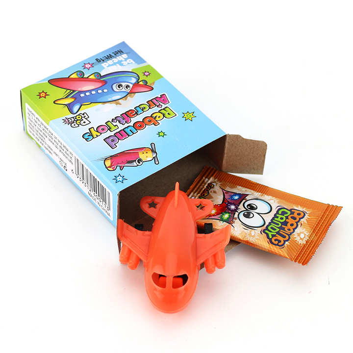 HALAL fruity flavor popping rock candy and rebound aircraft plane toy candy CH-T1234