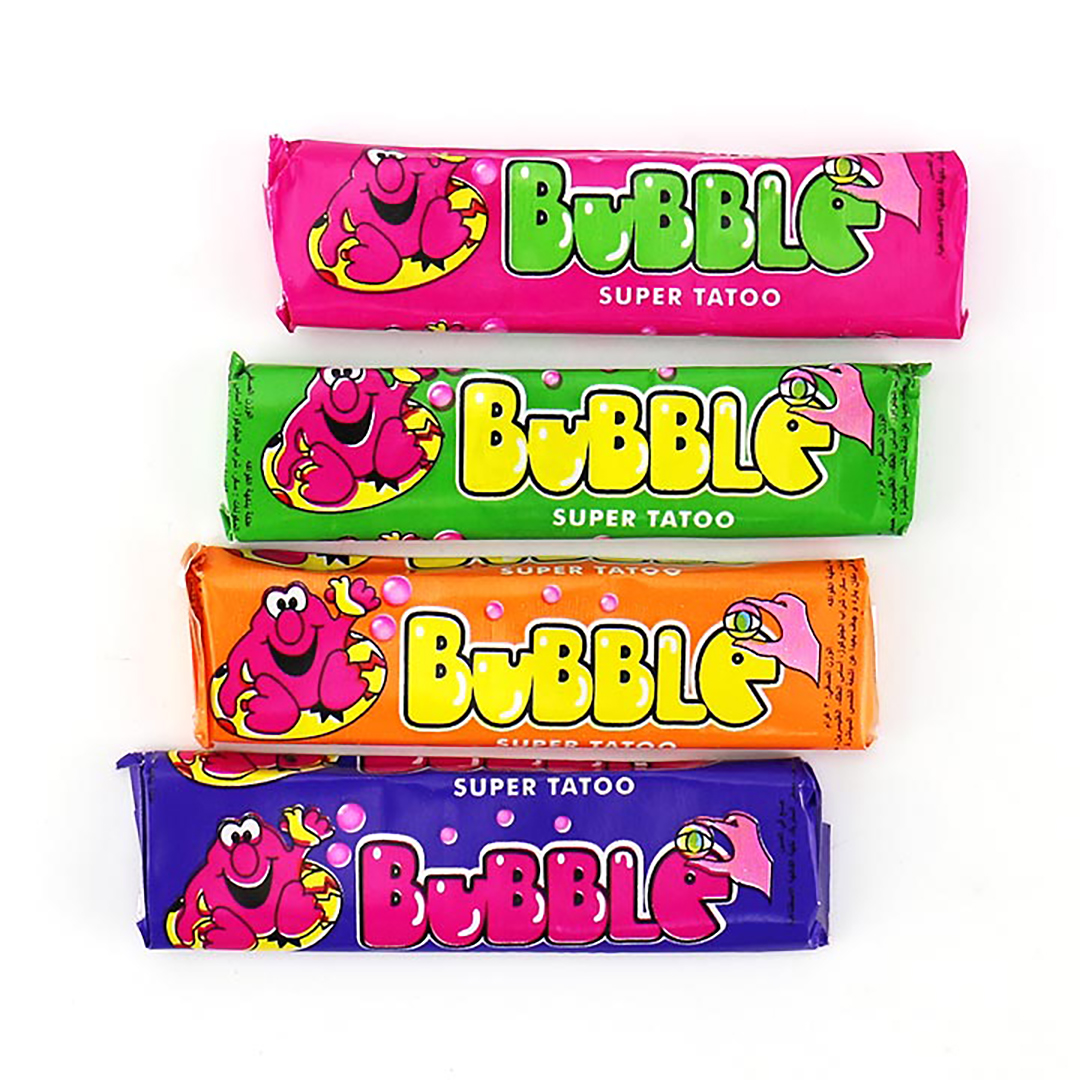 Bagged 7cm chewing bubble gum with tattoo stickers CH-E321