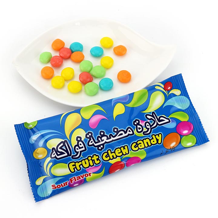Sour sweet rainbow fruit chewing bean soft candy CH-J529