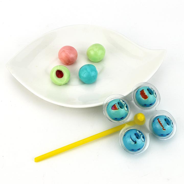 Halal mini windmill monster soft gummy candy ball with jam filling CH-J531