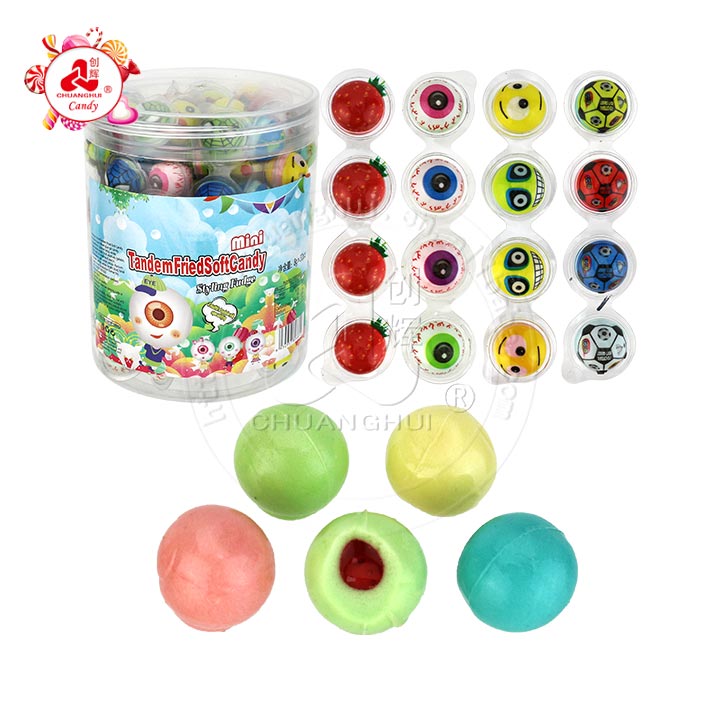 4-in-1 candy string cartoon soft gummy candy ball with jam filling CH-J532