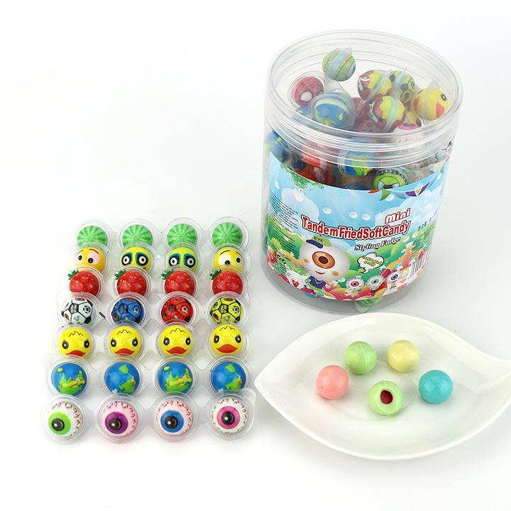 4-in-1 candy string cartoon soft gummy candy ball with jam filling CH-J532