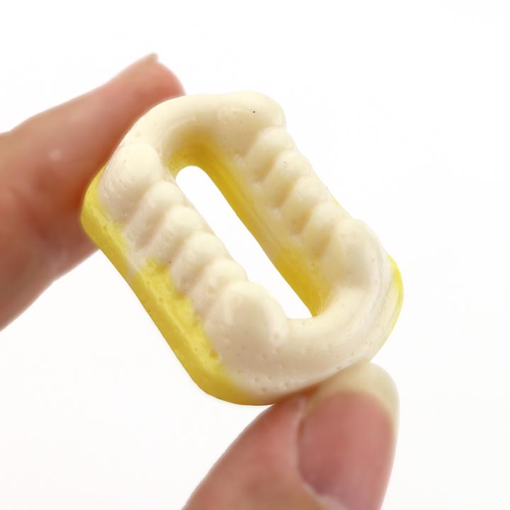 Halloween tooth shaped soft gummy candy with CC stick powder candy CH-J533