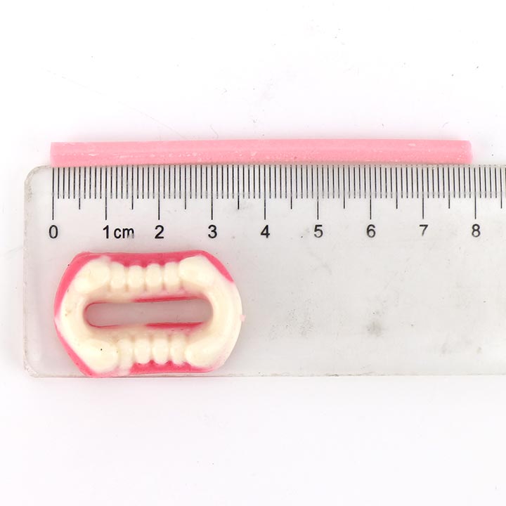 Halloween tooth shaped soft gummy candy with CC stick powder candy CH-J533