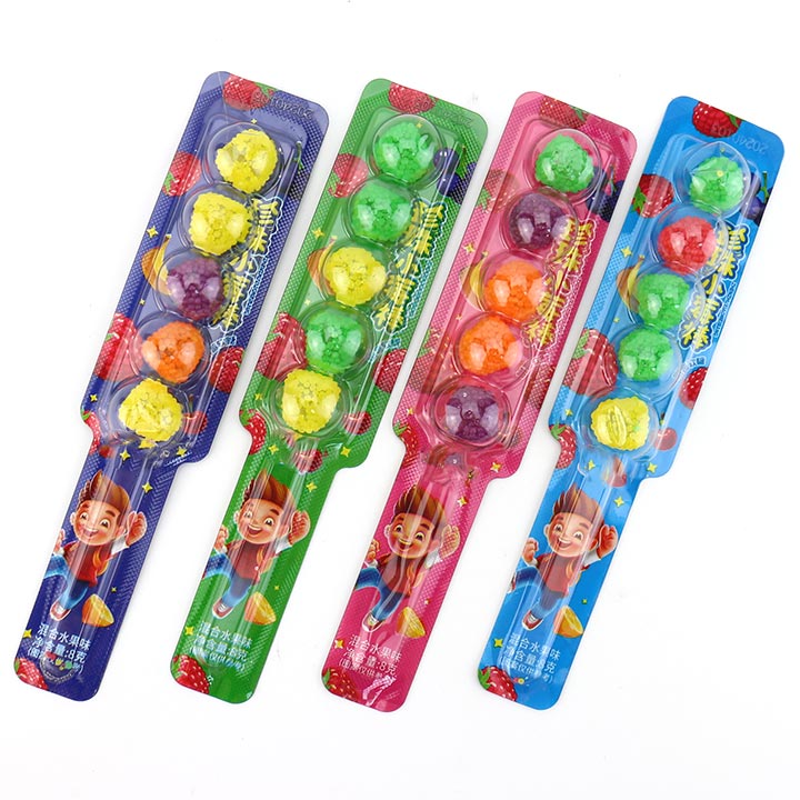 Halal mini pearl fruit flavored soft jelly pop candy CH-J534