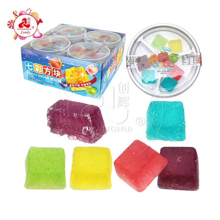 Colorful sugar coated Fruit Amber Jelly Soft Candy CH-J535