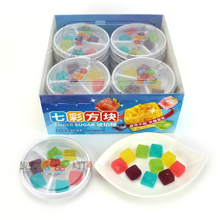 Colorful sugar coated Fruit Amber Jelly Soft Candy CH-J535