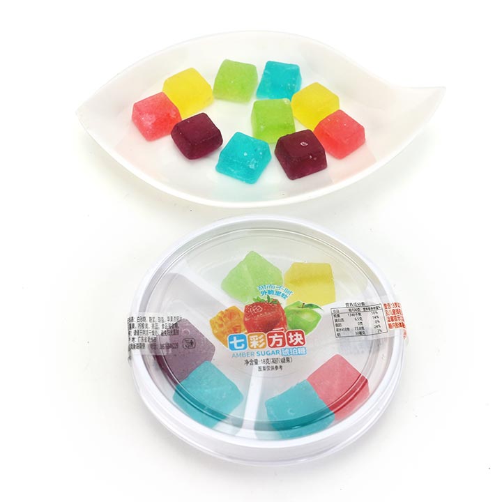 Colorful sugar coated Fruit Amber Jelly Soft Candy CH-J535