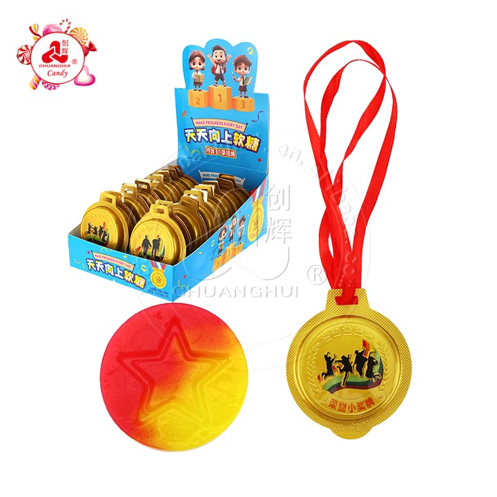 Supply 3D Honor Medal shape chewy soft gummy candy CH-J536