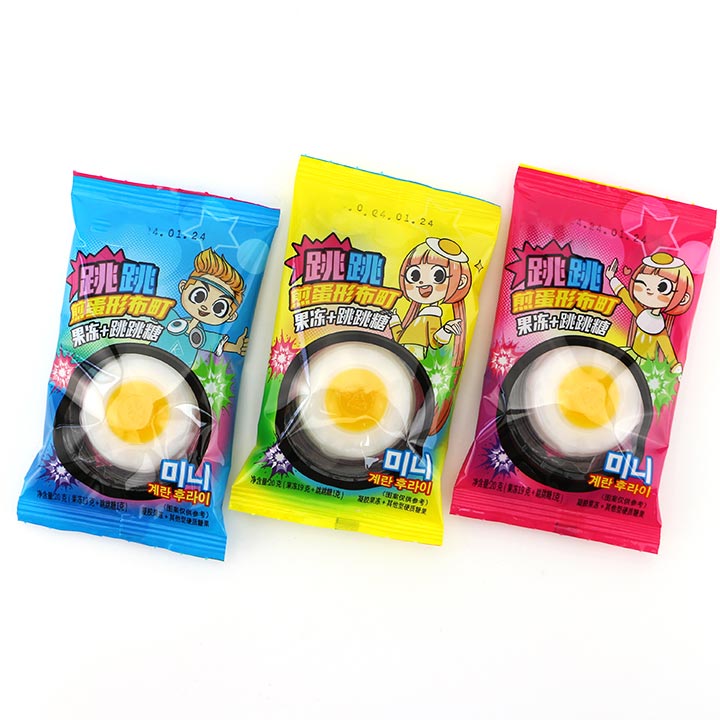 DIY jelly candy fried egg shape jelly pudding with popping candy CH-K281-1