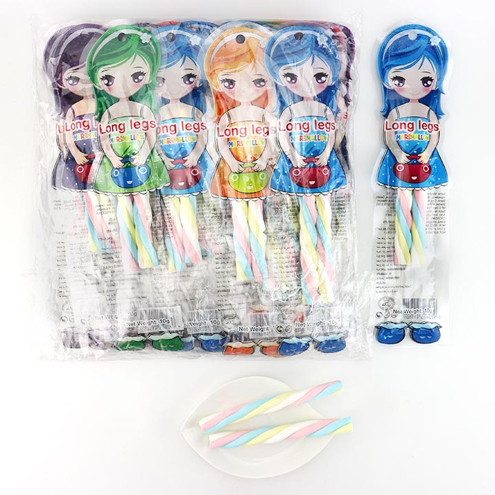 Cartoon long leg girl shaped twisted marshmallow candy CH-M150