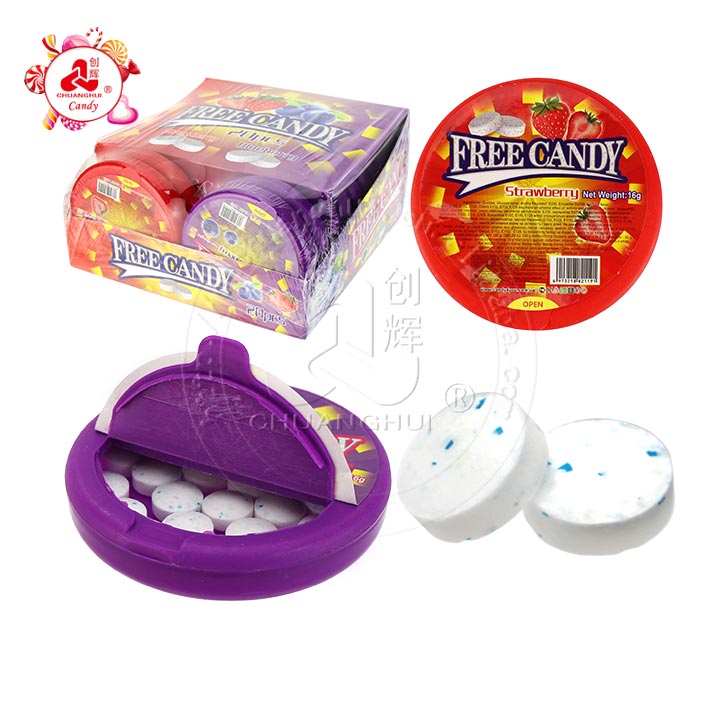 Halal sugar-free strawberries ,blueberries flavored pressed tablet candy CH-N681