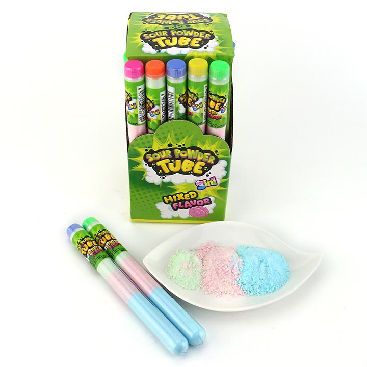 3 in 1 mixed fruity flavors sour powder tube candy in test tube CH-N682