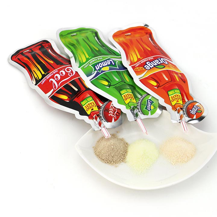 Halal Cola, Lemon, Orange Flavor Sour CC Powder Candy bag CH-N683