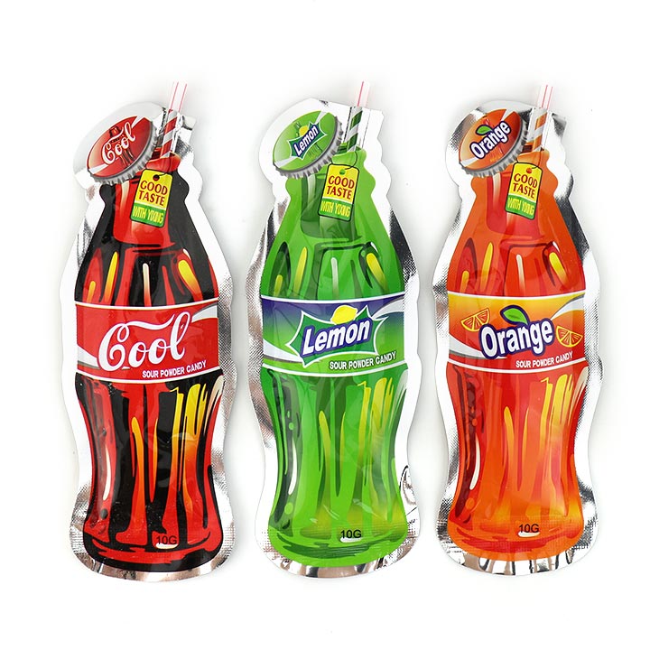 Halal Cola, Lemon, Orange Flavor Sour CC Powder Candy bag CH-N683