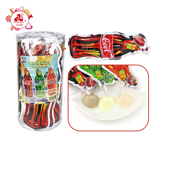Halal Cola, Lemon, Orange Flavor Sour CC Powder Candy bag CH-N683