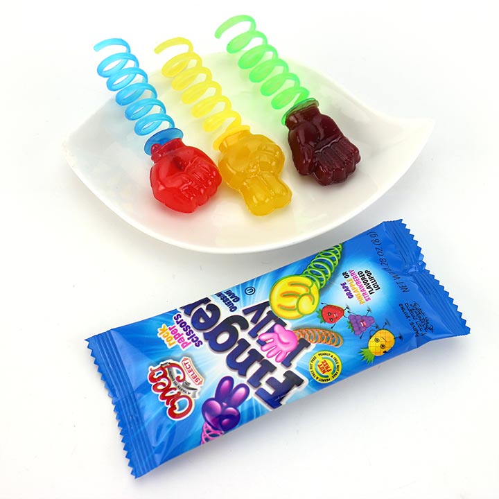 Scissor-stone-cloth guessing game shape finger spring shaking lollipop toy candy CH-T1079-3