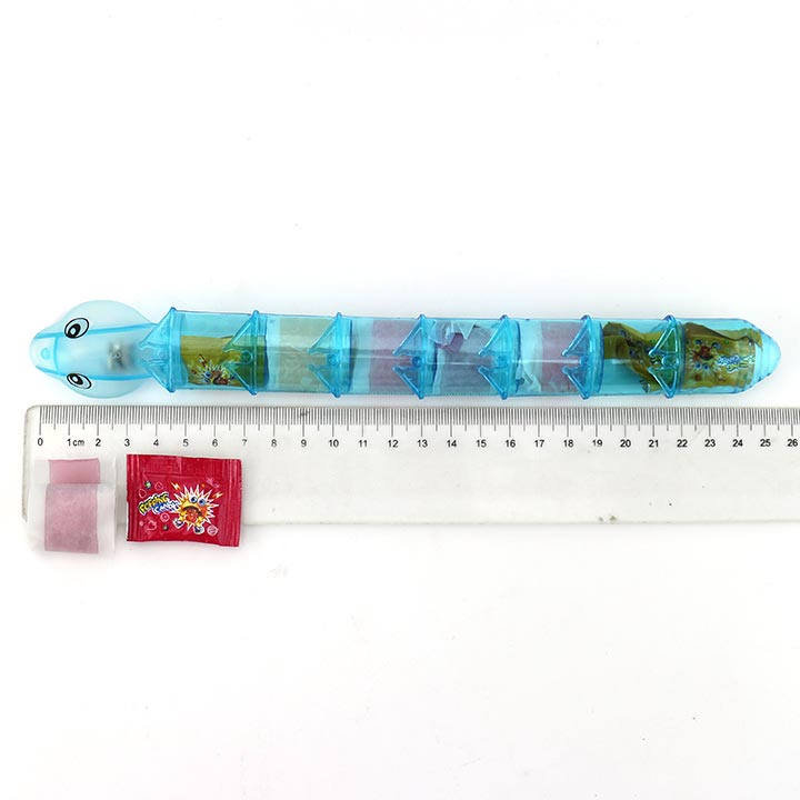 LED Lighting snake whistle toy candy with gummy roll candy popping candy CH-TB218