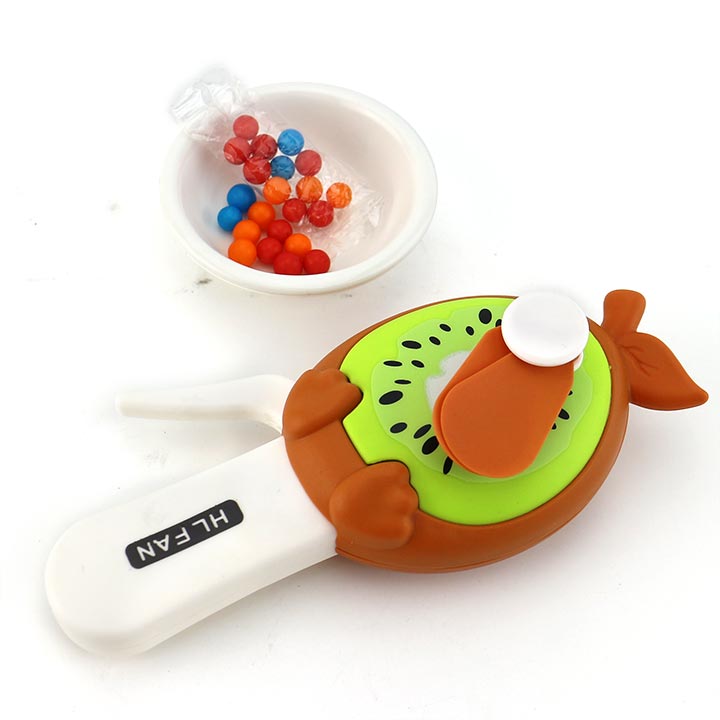 Cartoon Fruit shape hand press fan toy candyCH-TB219